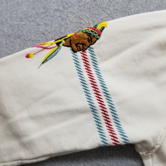 Johnny Was Jacket Womens Large White Tan Pockets Zip‎ Mock Neck Embroidered - Picture 9 of 16